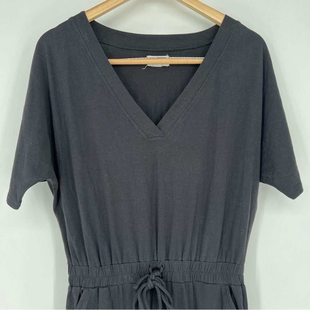 Pact Charlie Jumpsuit in Black‎ Minimalist Preppy Organic Boho Comfy - Picture 4 of 10